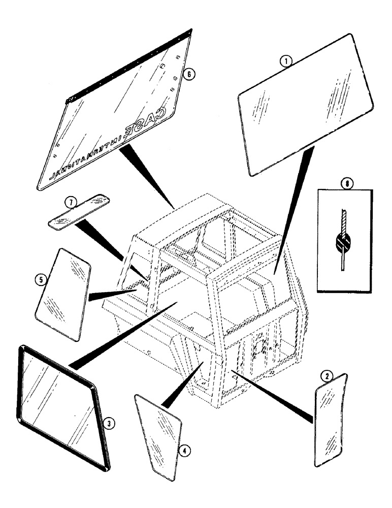 Схема запчастей Case IH 3294 - (9-450) - CAB, GLASS (09) - CHASSIS/ATTACHMENTS