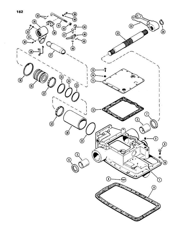 Схема запчастей Case IH 1170 - (162) - ROCKSHAFT AND HOUSING (09) - CHASSIS/ATTACHMENTS