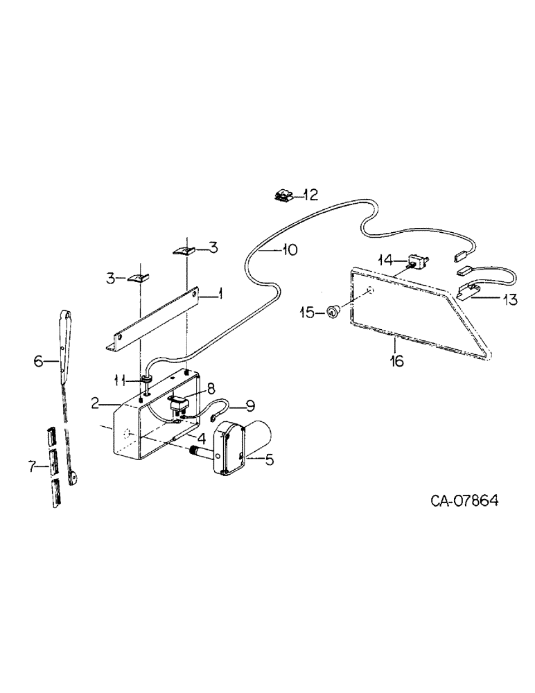 Схема запчастей Case IH 3388 - (13-19) - SUPERSTRUCTURE, REAR WINDOW WIPER, TRACTORS WITH CAB (05) - SUPERSTRUCTURE