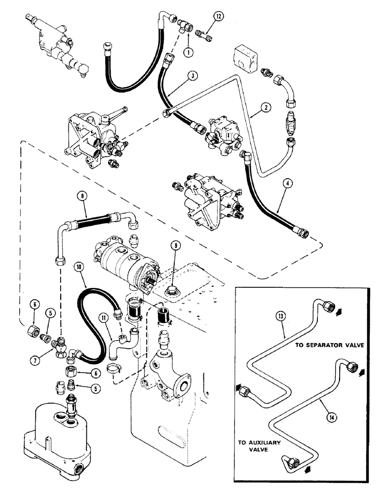 Схема запчастей Case IH 2470 - (189A) - A44754 PLUMBING KIT, USED W/REMOTE HYDRAULIC MOTOR, USED W/O PTO (08) - HYDRAULICS