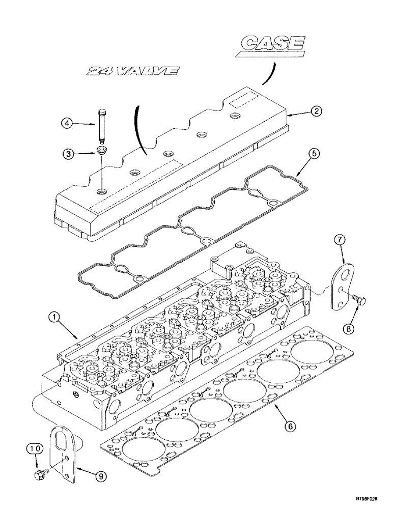 Схема запчастей Case IH MX240 - (2-072) - CYLINDER HEAD, COVER, MX240, MX270, 6TAA-8304 EMISSIONS CERTIFIED ENGINE (02) - ENGINE