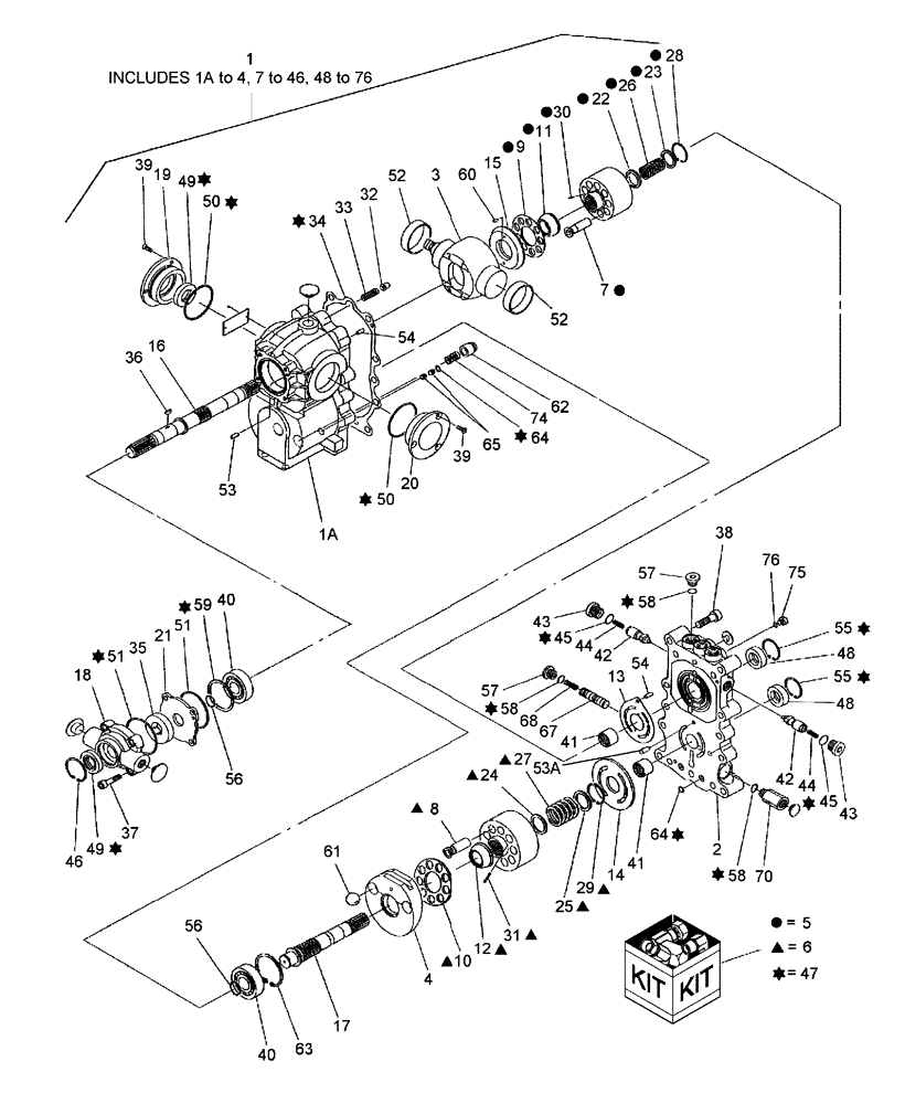 Схема запчастей Case IH FARMALL 40 - (03.18) - HST ASSEMBLY (03) - TRANSMISSION