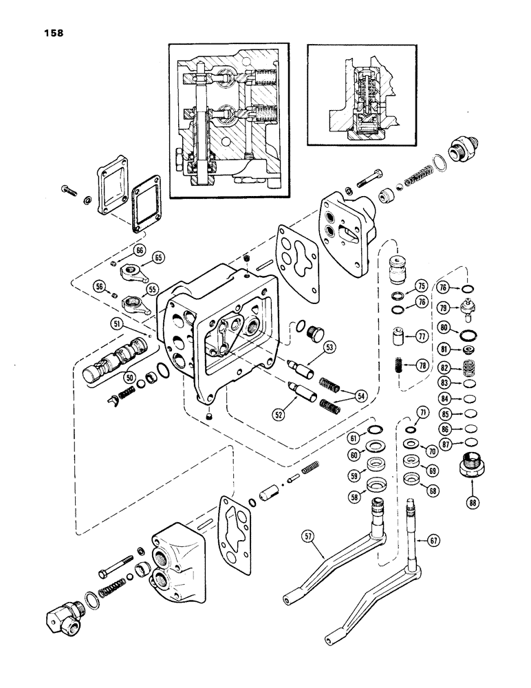 Схема запчастей Case IH 1170 - (158) - A61465 VALVE (08) - HYDRAULICS