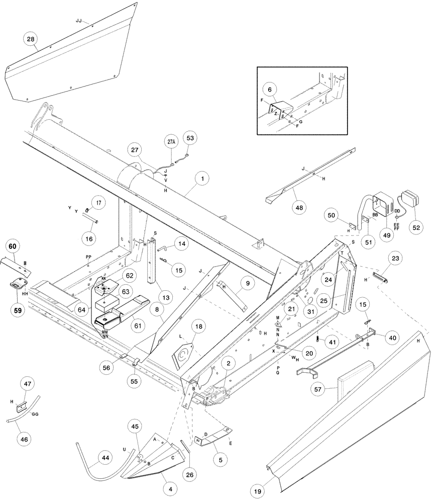 Схема запчастей Case IH 2052 - (09-01) - MAIN FRAME, LIGHTS AND ATTACHMENTS (03) - CHASSIS/MOUNTED EQUIPMENT