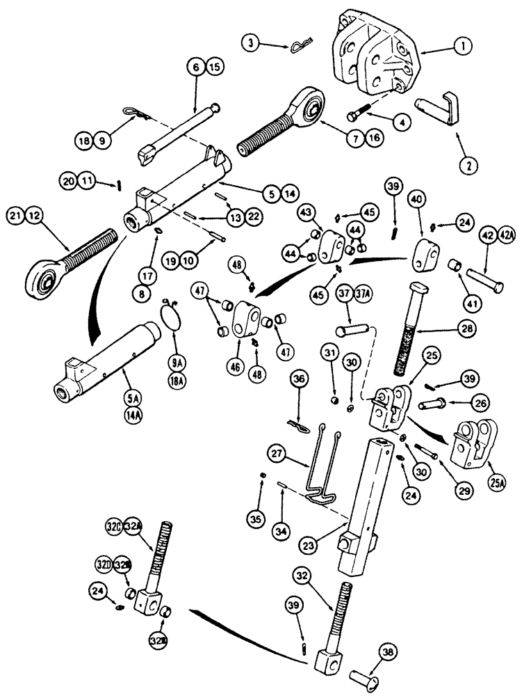 Схема запчастей Case IH 8920 - (9-004) - HITCH UPPER LIFT LINKS, 1-1/2 INCH AND 1-3/4 INCH THREAD (09) - CHASSIS/ATTACHMENTS