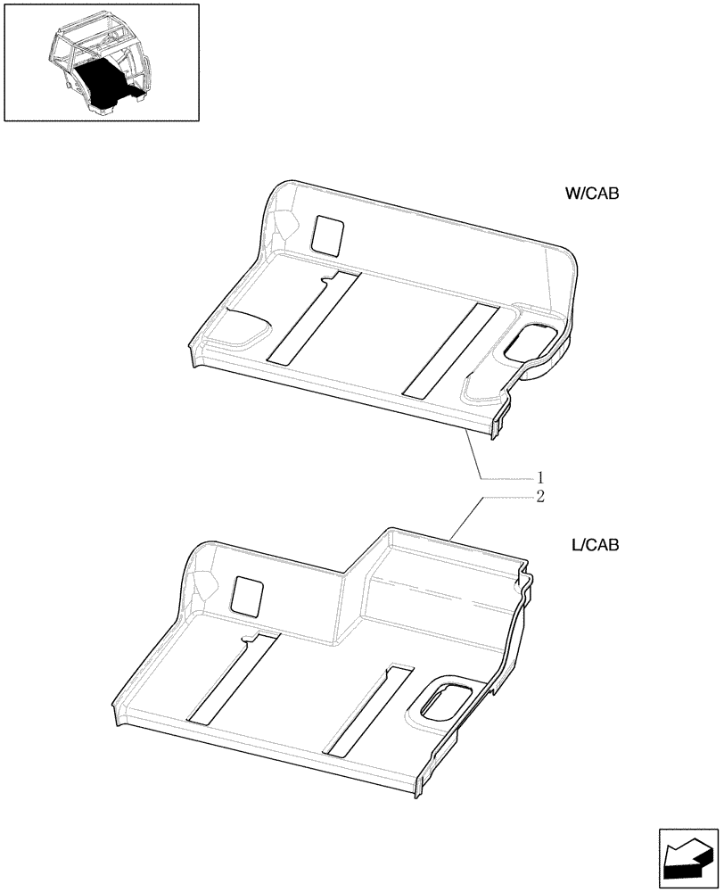 Схема запчастей Case IH MXU130 - (1.93.2[02]) - REAR MAT (10) - OPERATORS PLATFORM/CAB
