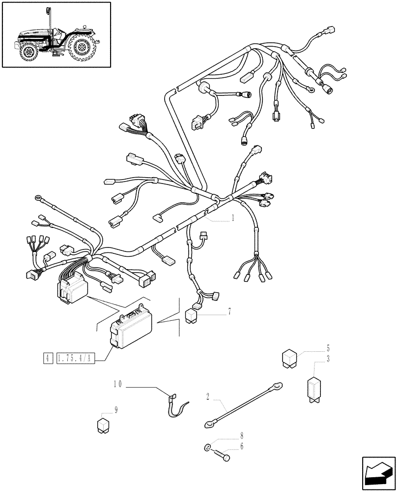 Схема запчастей Case IH JX1095N - (1.75.4/04[01]) - (VAR.297) HI-LO NA - VARIOUS WIRING (06) - ELECTRICAL SYSTEMS