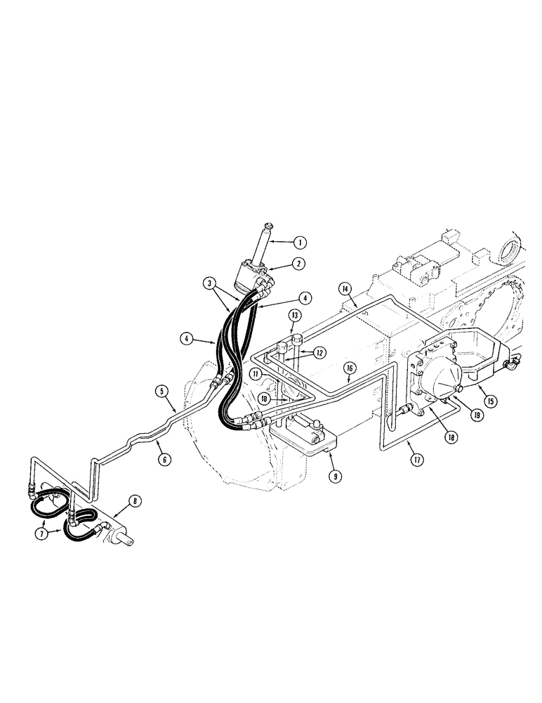 Схема запчастей Case IH 995 - (1-24) - PICTORIAL INDEX, POWER STEERING SYSTEM, TRACTOR WITH CAB (00) - PICTORIAL INDEX