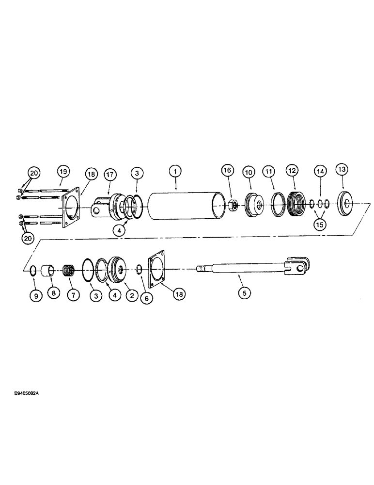 Схема запчастей Case IH 50 - (8-20) - BLADE OFFSET AND ANGLE CYLINDER, 74468C91, 4 ID X 8 INCH STROKE (08) - HYDRAULICS