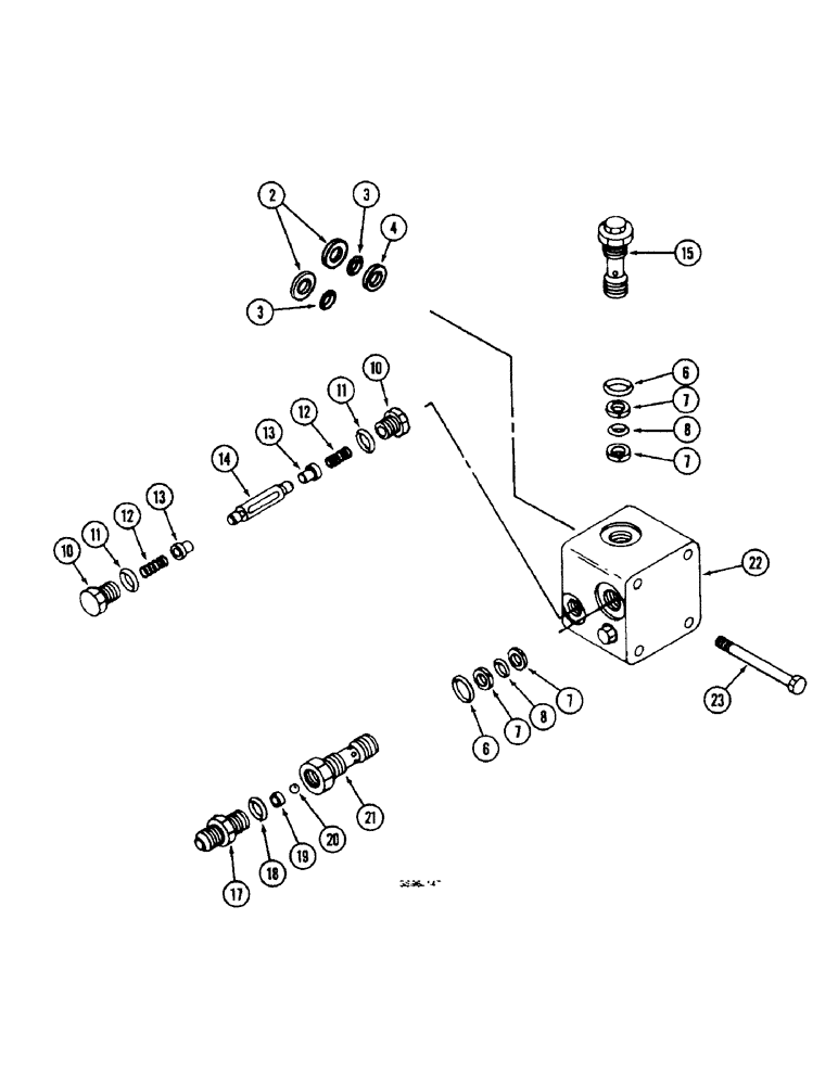 Схема запчастей Case IH 1660 - (6-60) - HYDROSTATIC MOTOR, TWO SPEED, RELIEF VALVE BLOCK (03) - POWER TRAIN