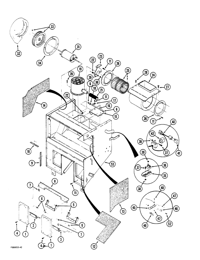 Схема запчастей Case IH STEIGER - (9-092) - AIR CONDITIONER AND HEATER MODULE, INTERNAL COMPONENTS, CAB (09) - CHASSIS/ATTACHMENTS