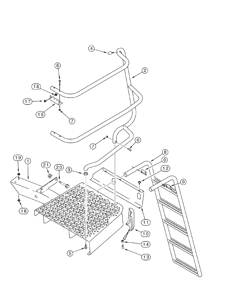 Схема запчастей Case IH 2344 - (09H-19) - PLATFORM - LADDER (12) - CHASSIS