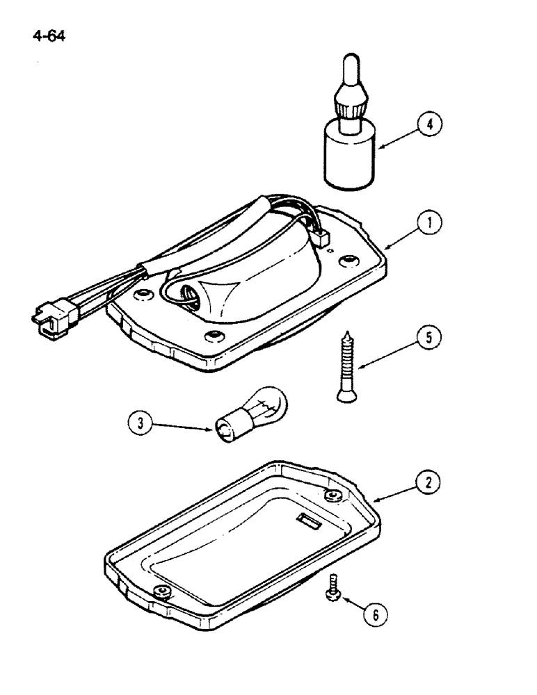 Схема запчастей Case IH 1620 - (4-064) - DOME LIGHT ASSEMBLY (06) - ELECTRICAL