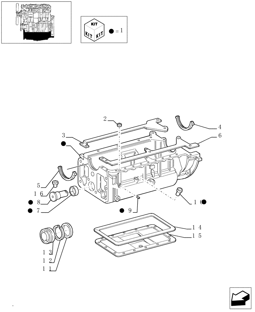 Схема запчастей Case IH JX95 - (0.04.2/01[01]) - OIL SUMP (01) - ENGINE