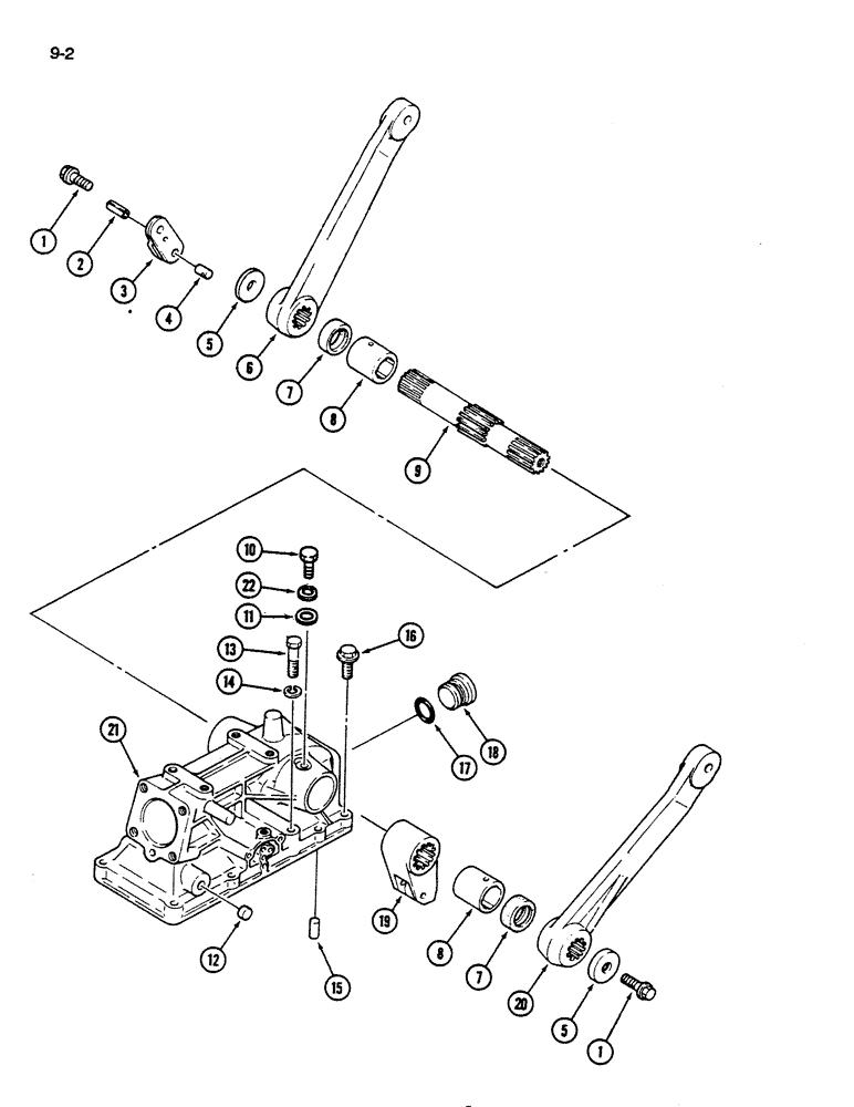 Схема запчастей Case IH 235 - (9-02) - HITCH SYSTEM, HOUSING, ROCKSHAFT, AND LIFT ARMS (09) - CHASSIS/ATTACHMENTS