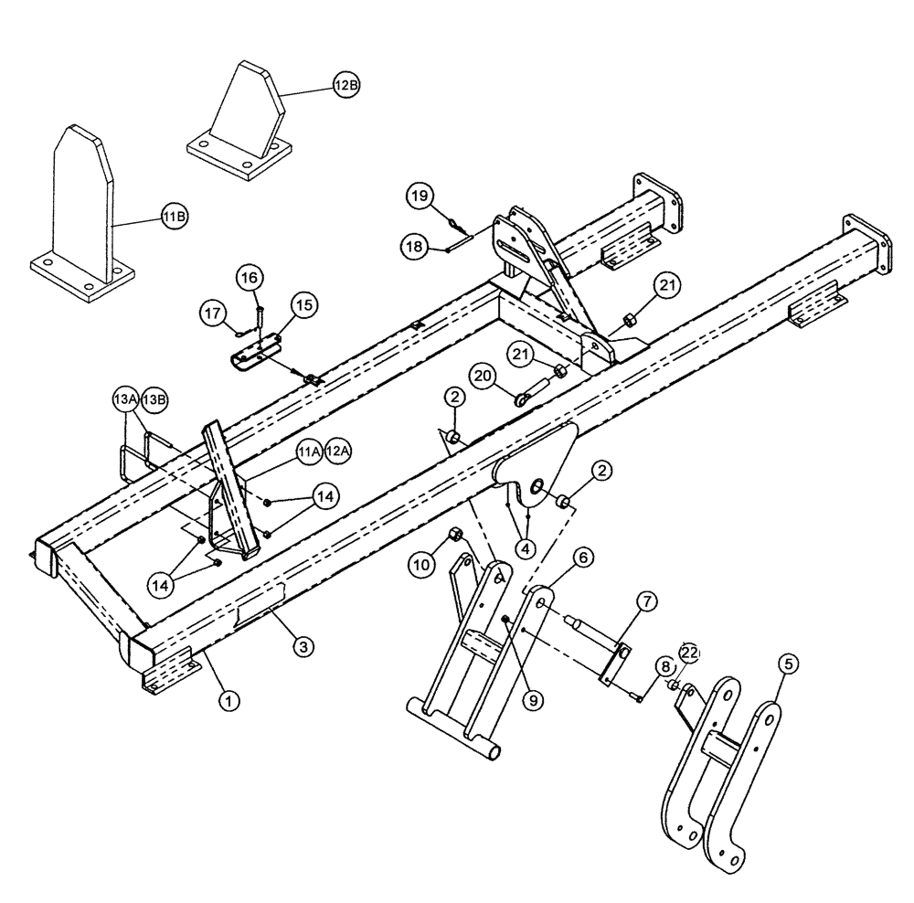 Схема запчастей Case IH RMX340 - (39.100.04) - WING FRAME PARTS (QUANTITY PER WING) (39) - FRAMES AND BALLASTING