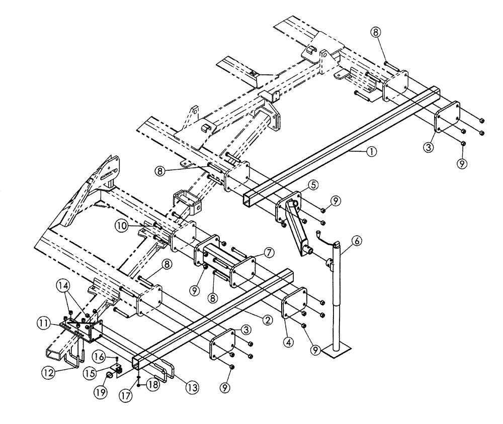 Схема запчастей Case IH 370 TRUE-TANDEM - (75.200.21) - COIL TINE HARROW MOUNTING PARTS (75) - SOIL PREPARATION