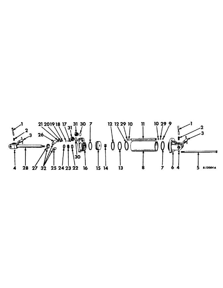 Схема запчастей Case IH 711 - (R-12) - HYDRAULIC CYLINDER, 3-1/2 X 8 DOUBLE ACTING 