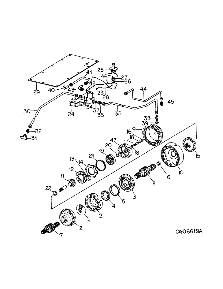 Схема запчастей Case IH 1486 - (07-17) - DRIVE TRAIN, DIFFERENTIAL LOCK ATTACHMENT (04) - Drive Train