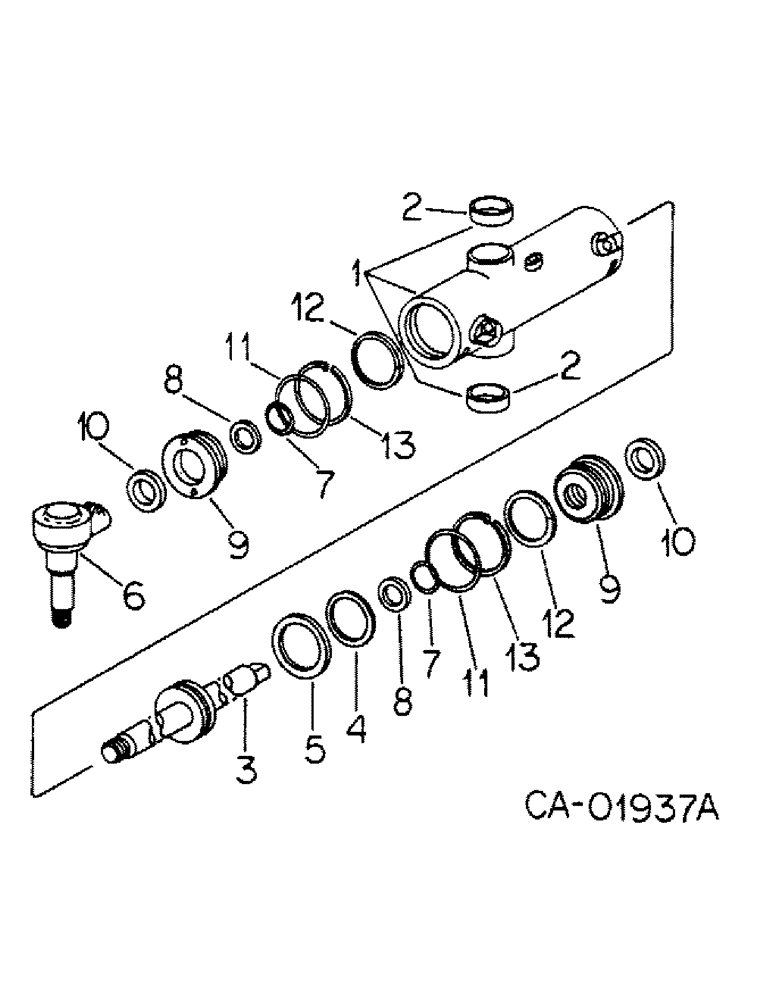 Схема запчастей Case IH 1486 - (10-23) - HYDRAULIC, POWER STEERING CYLINDER, MODELS WITH ALL WHEEL DRIVE (07) - HYDRAULICS