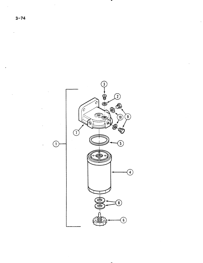 Схема запчастей Case IH 485 - (3-074) - FUEL FILTER 3132452R92 (03) - FUEL SYSTEM