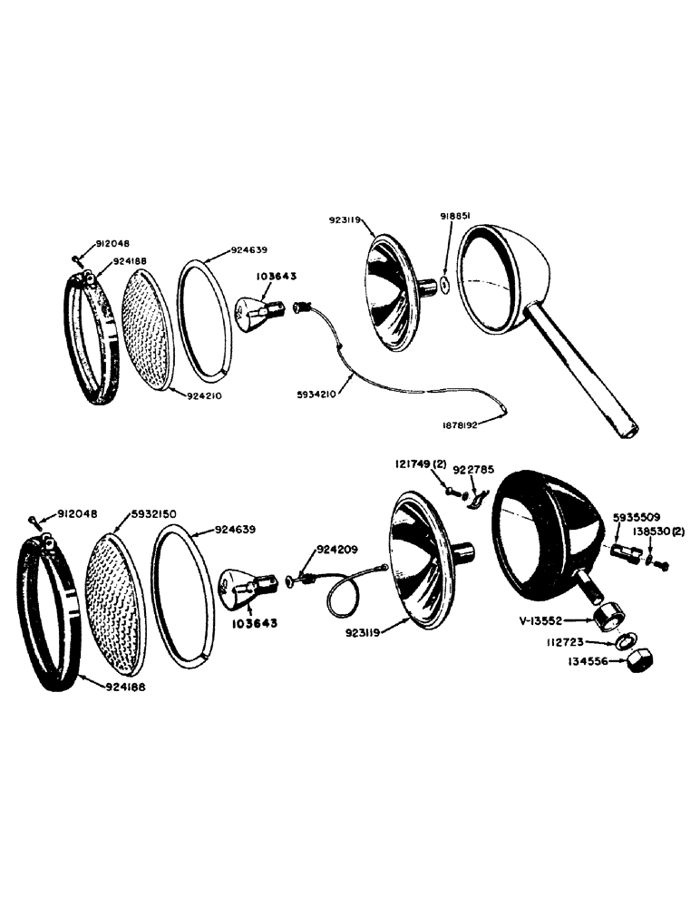 Схема запчастей Case IH VA-SERIES - (044) - VT3660 HEAD LAMP PARTS (04) - ELECTRICAL SYSTEMS