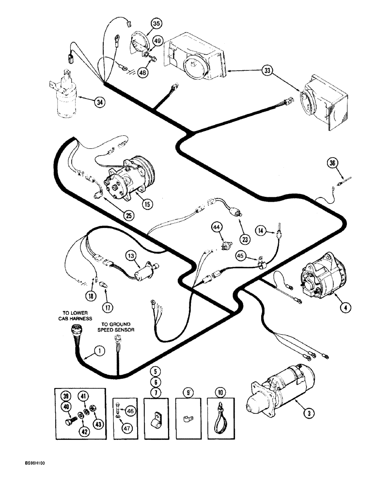 Схема запчастей Case IH 8940 - (4-010) - ENGINE AND FRONT COMPONENT HARNESS, PRIOR TO P.I.N. JJA0076314 (04) - ELECTRICAL SYSTEMS