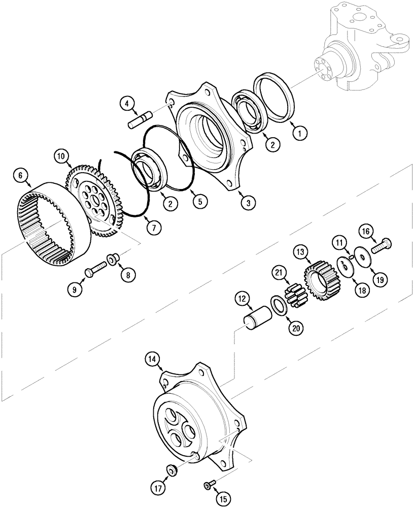 Схема запчастей Case IH MX100 - (05-25) - HUB PLANETARY DRIVE (05) - STEERING