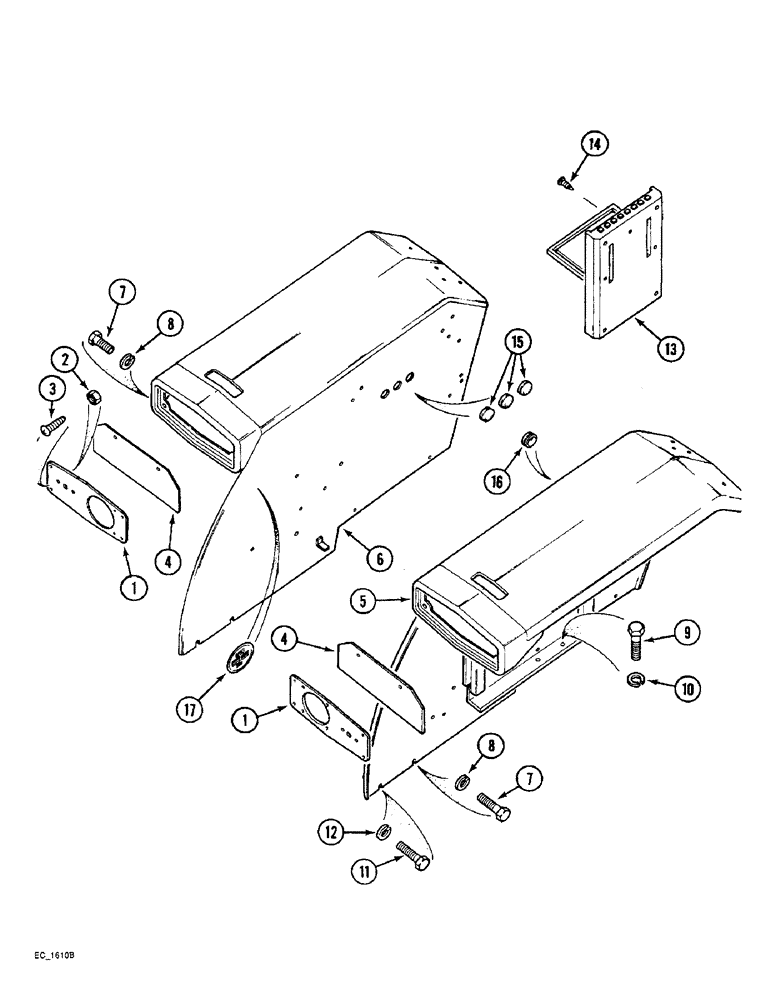 Схема запчастей Case IH 4240 - (9-022) - REAR FENDERS, FLAT TOP (09) - CHASSIS/ATTACHMENTS