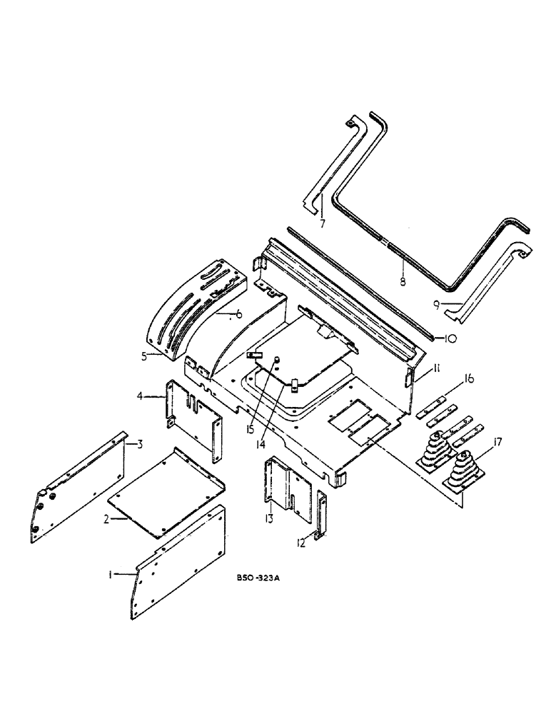 Схема запчастей Case IH 685 - (13-014) - REAR PANELS, MACHINES FITTED WITH CAB, 685 (05) - SUPERSTRUCTURE