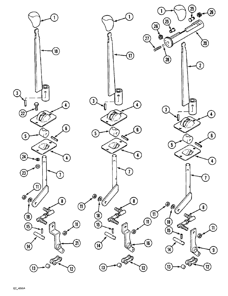 Схема запчастей Case IH 4240 - (8-40) - REMOTE AUXILIARY VALVE CONTROL, 1ST, 2ND AND 3RD BANK, WITH CAB (08) - HYDRAULICS