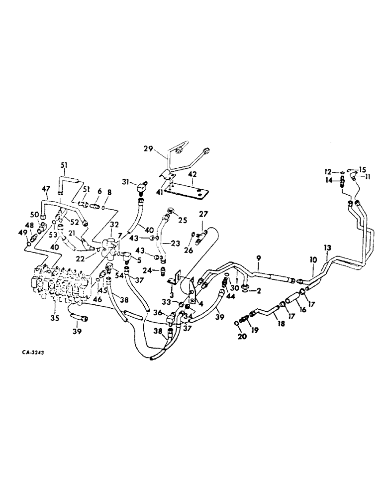 Схема запчастей Case IH 2400 - (10-44) - HYDRAULICS, HYDRAULIC POWER SUPPLY, 2400 SERIES A TRACTORS WITH FLAT REAR FRAME COVERS AND BACKHOE (07) - HYDRAULICS