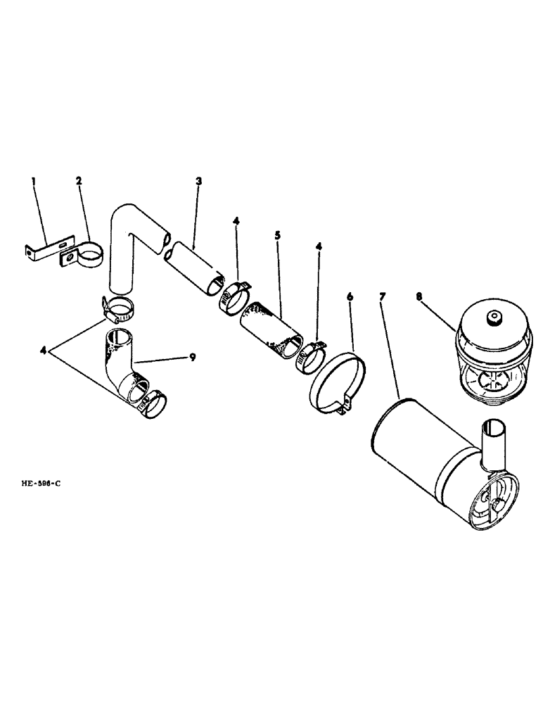 Схема запчастей Case IH 375 - (E-18) - FUEL SYSTEM, AIR CLEANER CONNECTIONS (02) - FUEL SYSTEM