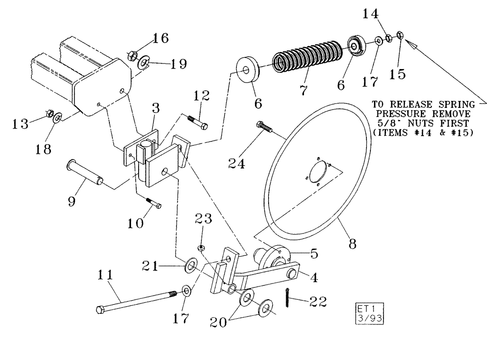 Схема запчастей Case IH 730B - (75.200.05) - SPRING COULTER ASSEMBLY (09) - CHASSIS/ATTACHMENTS