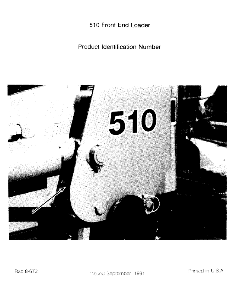 Схема запчастей Case IH 510 - (1-02) - PRODUCT IDENTIFICATION NUMBER (00) - PICTORIAL INDEX