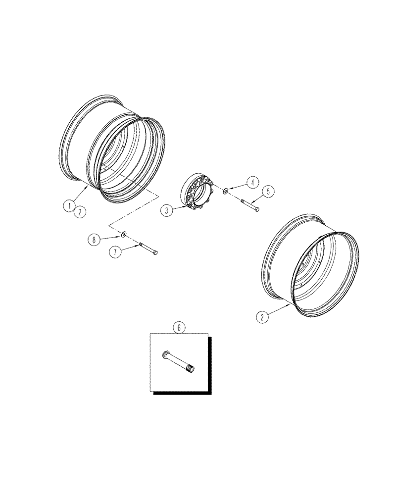 Схема запчастей Case IH STX325 - (06-03) - WHEELS SINGLE AND DUALS WITH SPACERS (06) - POWER TRAIN