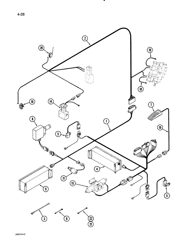 Схема запчастей Case IH 1670 - (4-28) - 4 WHEEL DRIVE AND LEVELING SYSTEM (06) - ELECTRICAL