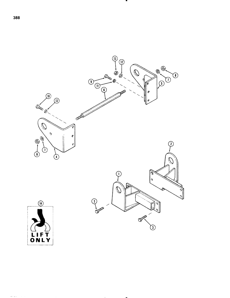 Схема запчастей Case IH 1270 - (388) - FRONT LIFTING EYE (09) - CHASSIS/ATTACHMENTS
