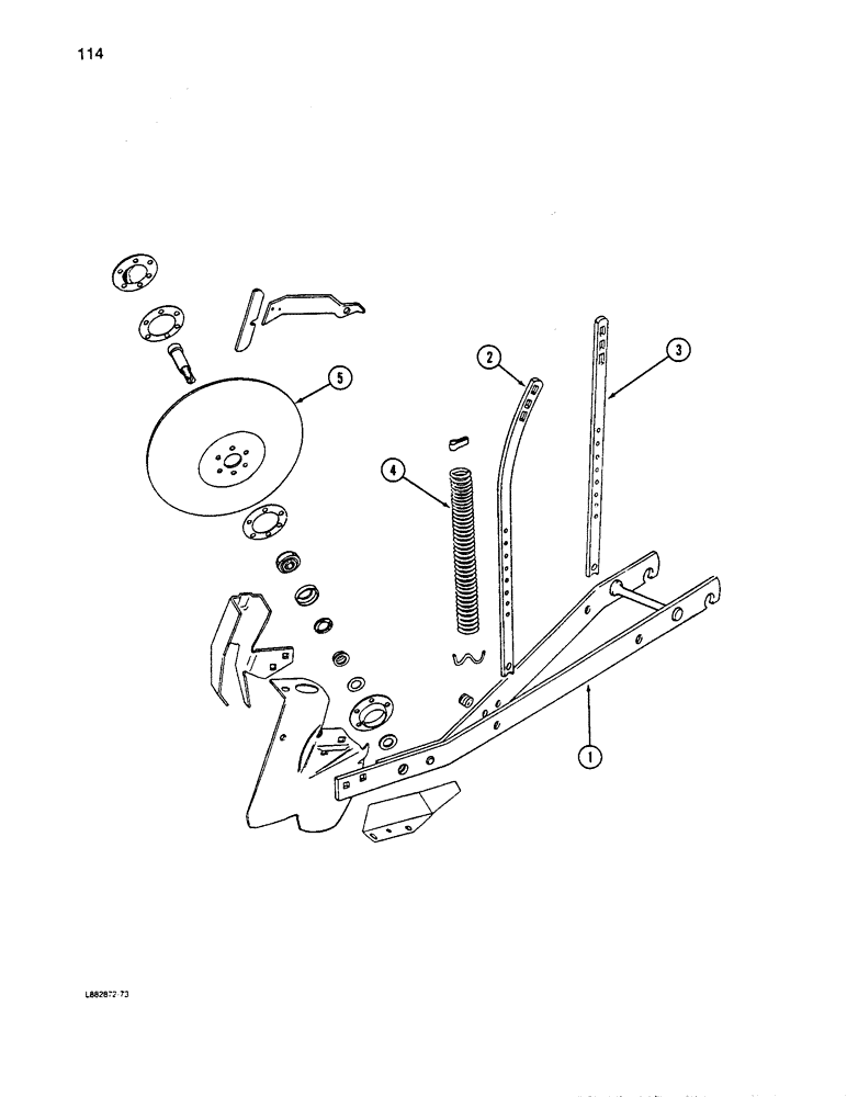 Схема запчастей Case IH 5100 - (114) - SINGLE DISC FURROW OPENER 