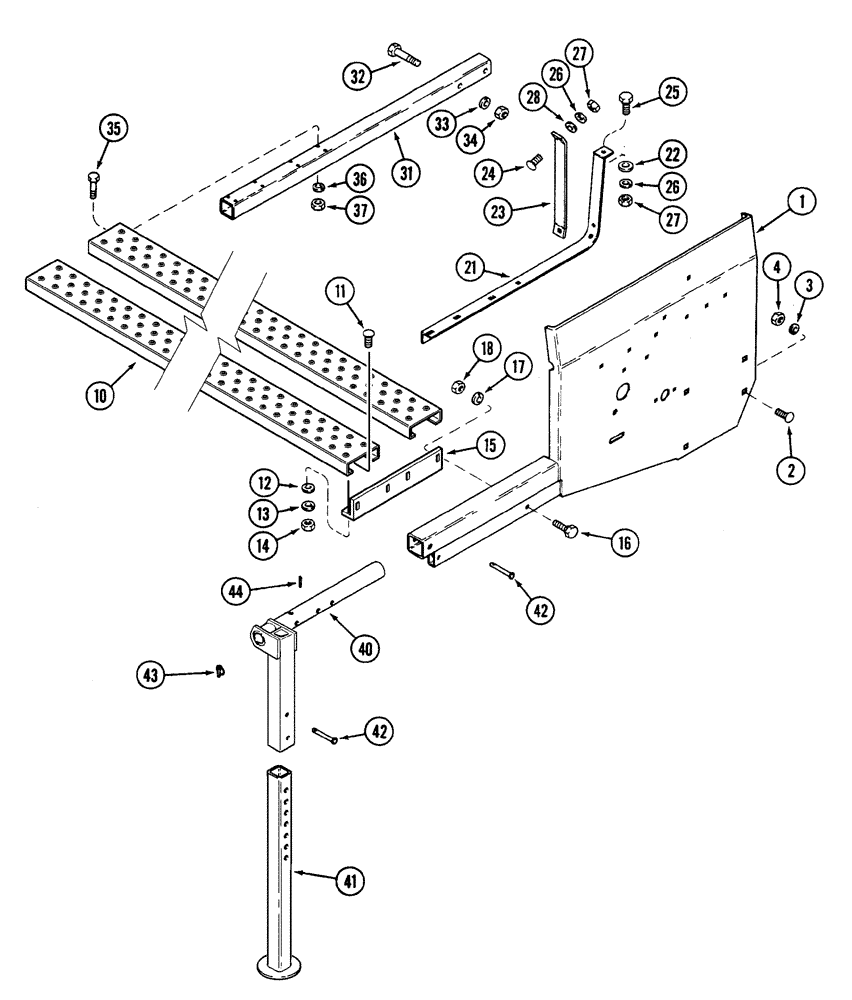 Схема запчастей Case IH 5500 - (9-10) - HOPPER SUPPORTS AND FOOTBOARDS (ASN CKB0030001) (09) - CHASSIS