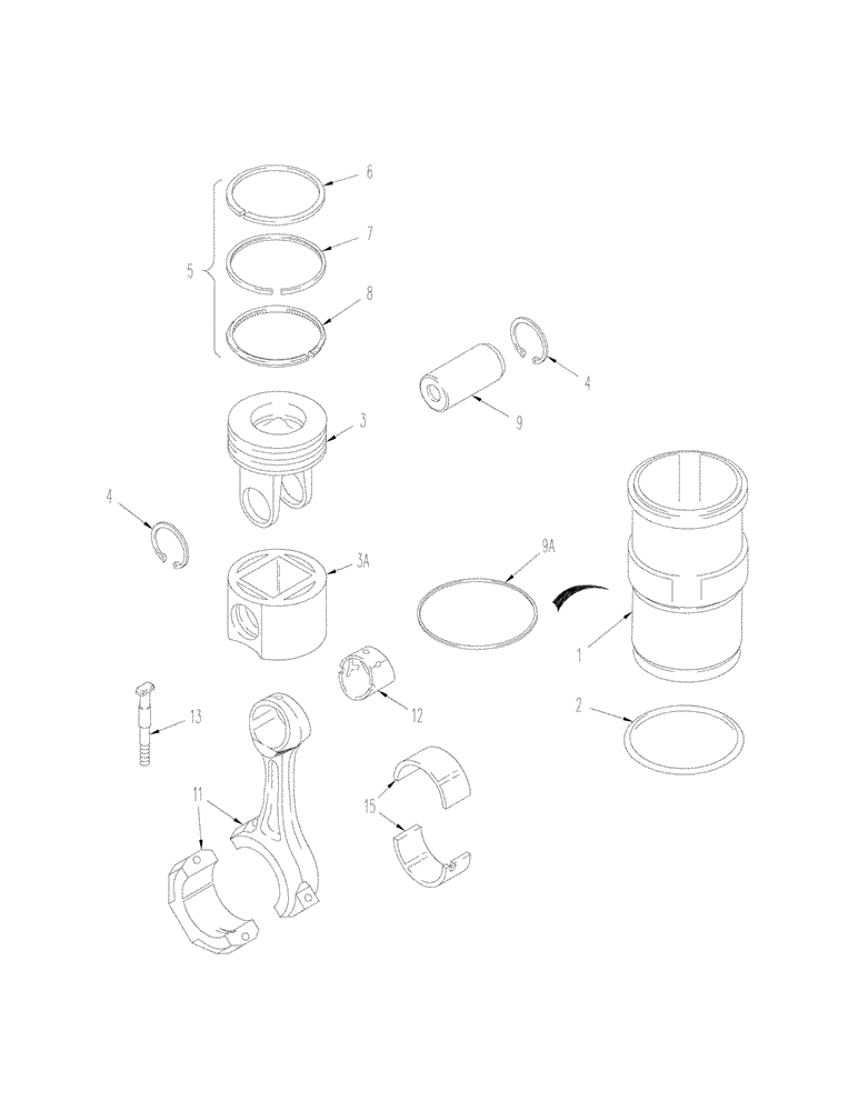 Схема запчастей Case IH 625 - (10.105.02) - PISTONS - CONNECTING RODS (10) - ENGINE