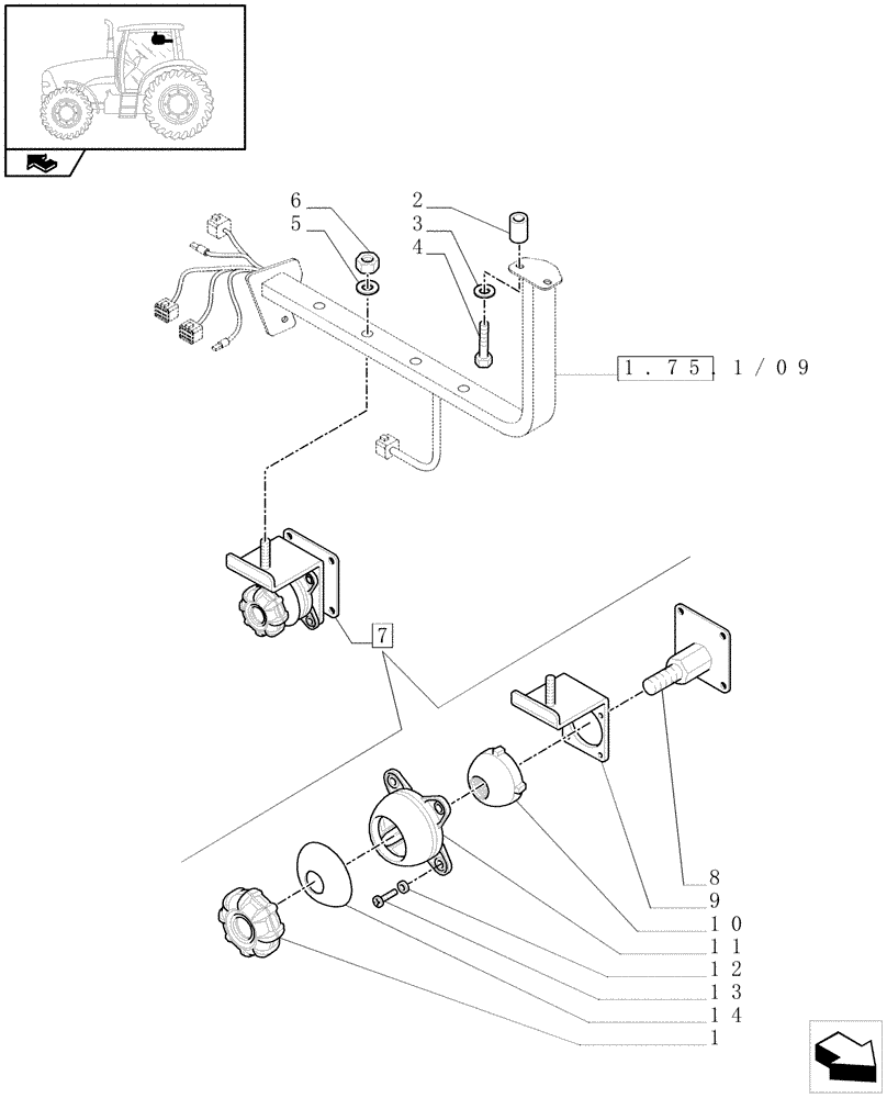 Схема запчастей Case IH PUMA 195 - (1.96.0/01) - (VAR.131/1) PREDISPOSITION FOR VIRTUAL TERMINAL MOUNTED ON IMPLEMENT BRACKET (10) - OPERATORS PLATFORM/CAB