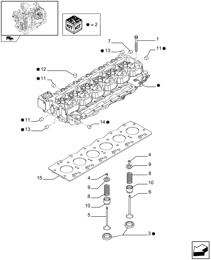 Схема запчастей Case IH PUMA 180 - (0.06.0) - CYLINDER HEAD & RELATED PARTS (01) - ENGINE