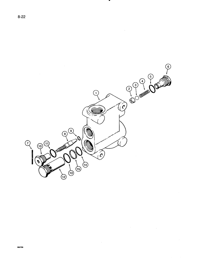 Схема запчастей Case IH 8500 - (8-22) - FLOW CONTROL VALVE (08) - HYDRAULICS