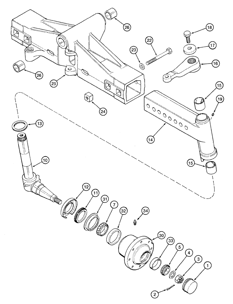 Схема запчастей Case IH CPX420 - (05-06) - AXLE, REAR (04) - STEERING