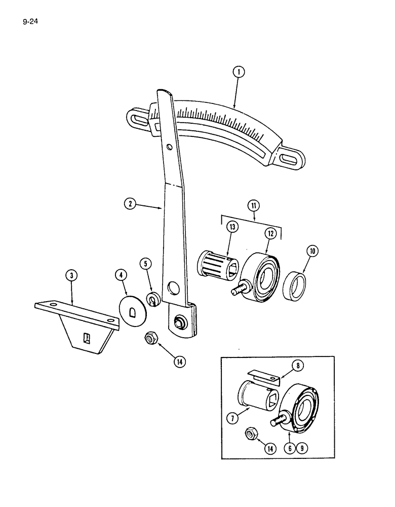 Схема запчастей Case IH 7200 - (9-024) - GRAIN FEED INDICATOR AND SHIFTER (09) - CHASSIS/ATTACHMENTS