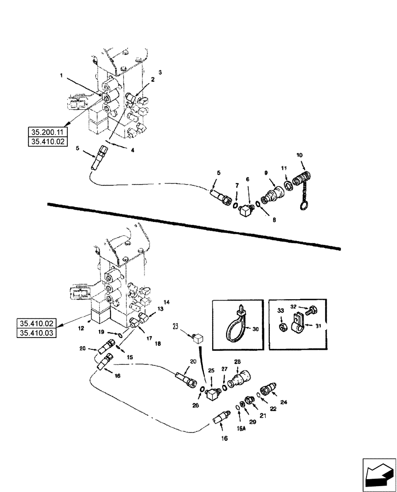 Схема запчастей Case IH 2588 - (35.420.01) - HYDRAULICS - REEL LIFT AND FORE/AFT (35) - HYDRAULIC SYSTEMS