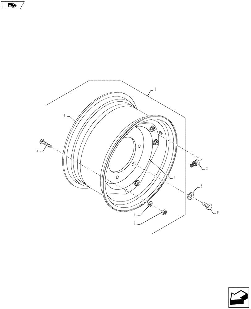 Схема запчастей Case IH FARMALL 75A - (44.511.02) - FRONT WHEELS - 4WD (44) - WHEELS