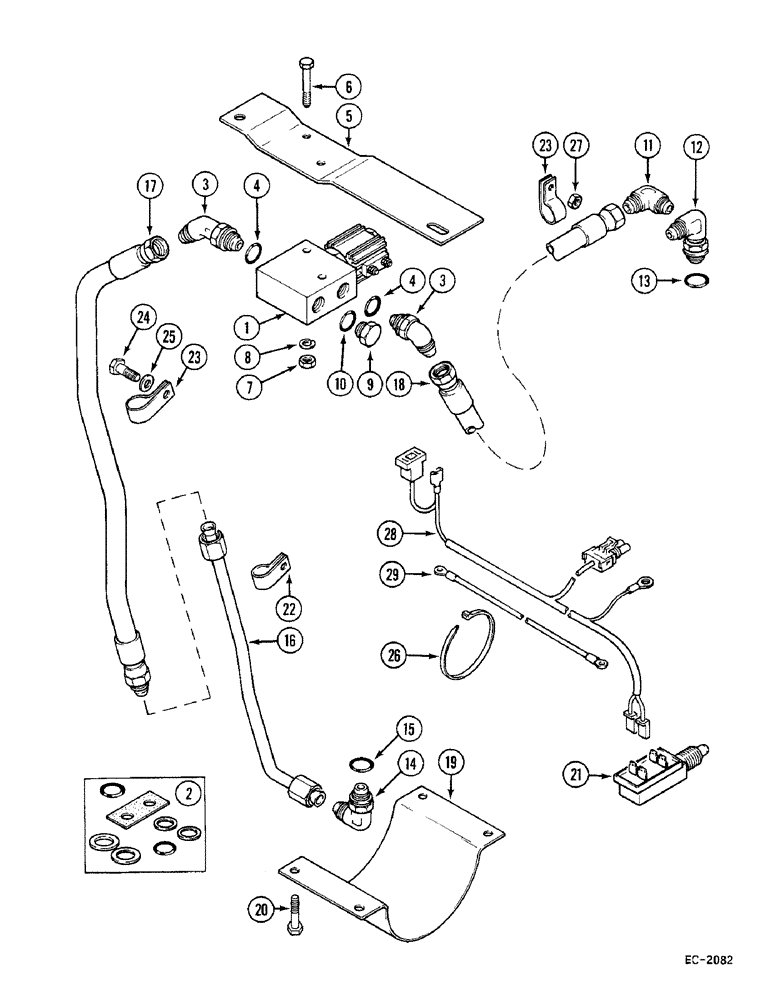 Схема запчастей Case IH 685 - (6-376) - TORQUE AMPLIFIER DUMP VALVE (06) - POWER TRAIN