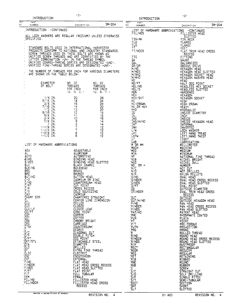 Схема запчастей Case IH 620 - (3) - INTRODUCTION, CONTINUED 